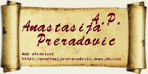 Anastasija Preradović vizit kartica